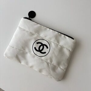 CHANEL White Cosmetic Pouch